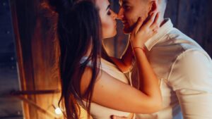 Couple connecting intimately at a Tantric Sex Retreat.